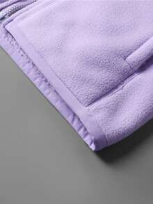 Áo khoác nỉ nữ ngoài trời, áo khoác lông cừu màu trơn cho mùa thu/đông, trượt tuyết. - Màu tím  Violet - Xem 7