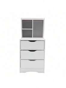 Tall White Nightstand W/ 3 Drawers Side Stand Cabinet Night Stand Bedside Tables Room Decor Home Decor Fall Decor Bedroom Decor - trắng - Xem 8