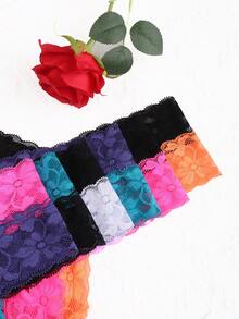 6 Pcs Elegant Lace Trim Panties Set, Comfortable Stylish Lingerie, Perfect For Romantic Nights & Special Occasions, Summer,Sexy Underwear - 彩色 - 查看 5