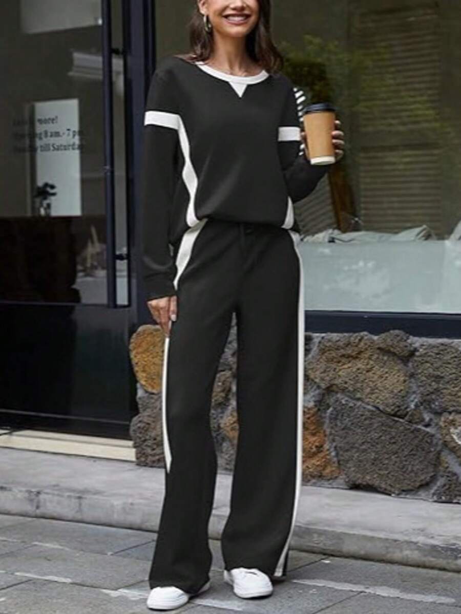 Contrast Color Casual Pocket With Contrast Color Fine Edge Drawstring Daily Wear