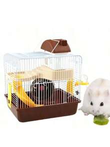 Hamster Villa Hamster Supplies Double-Decker Hamster Cage, Hamster Castle - Brown - View 6