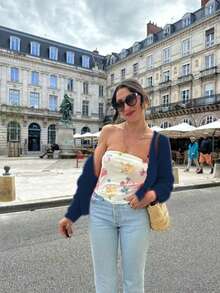 Áo khoác cardigan cổ chữ V dáng rộng LUBI Basic, kiểu dáng thoải mái, chất liệu vải dệt kim mềm mại, màu trơn, phù hợp cho mùa xuân, thu và đông, trang phục thường ngày, đi làm, uống trà chiều, du lịch. - Màu xanh hải quân - Xem 3