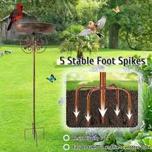 1pc European Retro Cast Iron Bird Feeder For Courtyard, Villa And Garden. Rust And Oil Resistant. Dual-Use Outdoor Decoration For Wild Birds. Observatory, Wedding Festival Decoration. Practical Gift For Bird Watching Enthusiasts. - Multicolor - View 5