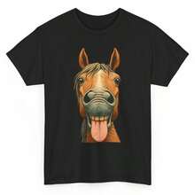 Funny Horse T-Shirt - Novelty Humorous Horse Riding Graphic Tee - màu đen - Xem 1