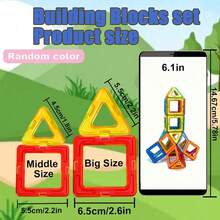 磁性积木玩具适合3 4 5 6 7 8岁以上男孩女孩升级马卡龙城堡积木套装适合幼儿STEM创造力/教育玩具适合3-6岁儿童节日生日礼物 - 彩色 - 查看 2