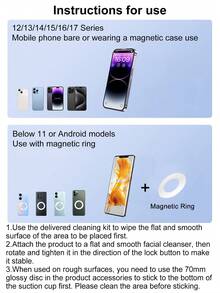 WOWSSYO Suport magnetic pentru telefon auto cu vid, tijă de susținere din aliaj de zinc, compact și portabil, forță magnetică puternică fixată ferm, suport pentru telefon mobil nu numai pentru utilizare în mașină, ci și pentru diverse scene. Compatibil cu iPhone, telefon Android, cadou pentru ziua de naștere, familie, accesorii auto pentru prieteni