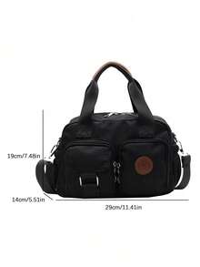 New Retro Style Large Capacity Handbag, Solid Color Fashion Versatile Women's Shoulder Bag, Casual Minimalist Adjustable Strap Crossbody Bag Suitable For Outings, Dates, Shopping, Daily Commute - Black - View 7