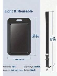 Customizable Name Badge Holder Set, Retractable Clip ID Card Holder, Lanyard, Badge Card Holder, Chest Badge Card, Detachable Lanyard, Including Lanyard, Retractable Clip, Badge Card, Suitable For Customized Work Card Holders, School Season Back To School Student ID Card, Meal Card, Bus Card, Utilities Card Holder