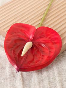 1 buc/3 buc/5 buc, material de înaltă calitate, crin Anthurium, PVC moale, formă flexibilă și ușor de păstrat, foarte potrivit pentru decorarea casei, decorarea biroului și decorarea petrecerilor, decorarea mesei, decorarea vazei, aranjament floral DIY. - roșu - Vizualizare 2