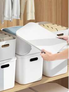 1 hộp đựng đồ màu trắng, hộp đựng đồ, hộp đựng đồ chống bụi, chống ẩm, hộp đựng đồ lặt vặt, hộp đựng mỹ phẩm để bàn, giỏ đựng đồ chơi, hộp đựng đồ gia dụng bằng nhựa, hộp đựng đồ nhà bếp, cho ô tô, phòng khách, phòng ngủ, phòng học, sân vườn - trắng - Xem 8