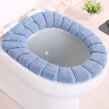 1pcs O-Shaped Knitted Toilet Seat For All Seasons, Washable Toilet Seat, Toilet Seat Cover, Elastic And Thickened Toilet Seat Washer