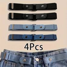 1/2/4条装弹力腰带，可调节无扣腰带，适合搭配牛仔裤和休闲裤，男女通用，隐形弹力腰带，塑形腰带 - 无扣舒适，可调节弹力，完美搭配牛仔裤和休闲裤 - 凸显身材曲线，复古弹力腰带 - 无扣，隐形贴合，男女通用，舒适弹力，均码 - 彩色 - 查看 39