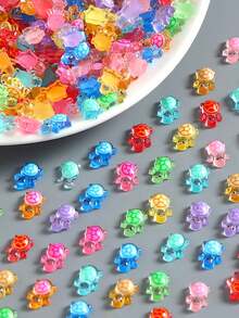 200个迷你水豚装饰品，带收纳盒，树脂水豚工艺摆件，微型水豚娃娃屋花园装饰，儿童美术用品，返校季用品，儿童学习用品，背包，圣诞节，感恩节派对礼品 - 彩色 - 查看 5