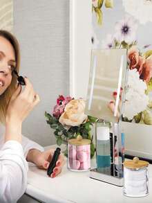 3 Piecesswab Storage Box Set Is Suitable For Storing Round Swabs, Makeup Pads, Dental Floss Picks, Etc., And Is Perfect For Bathroom Vanity Storage. - Multicolor - View 4