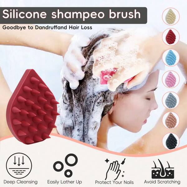 Soft Silicone Scalp Massager, Exfoliating Brush, Anti-Dandruff Shampoo Brush, For Deep Cleansing And Relaxing Head Massage, Suitable For Bathing And Salon Use, Scalp Care Tool