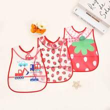 1 件防水围兜，婴儿进食防污罩衣，带口袋，婴儿围兜