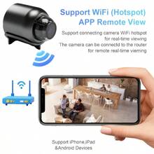Mini WiFi Security Camera With Remote Viewing And Night Vision - Wireless Indoor Nanny Cam, 480P HD Video Surveillance, Motion Detection, Alert Notifications, USB Powered, Ideal For Home, Office, Pet Monitoring, Indoor Surveillance, Compact Design, Durable Construction