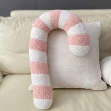 Cirelle 1 pieza Almohada decorativa suave y cálida con diseño de bastón de caramelo navideño, cojín decorativo navideño, almohada para decoración del hogar en época festiva