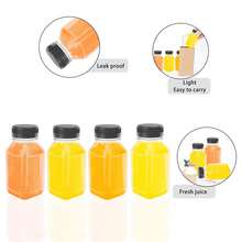 6pcs Reusable Plastic Juice Bottles, Transparent Large Capacity Beverage Containers With Black Lids, Suitable For Juice, Milkshake, Tea, Milk, Fruit & Vegetable Juice, Smoothie, Water And Other Drinks, Refrigeration Storage - Multicolor - View 10