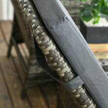 Outsunny 3 Pieces Garden Rattan Bistro Set With Adjustable Backrest, Balcony Conversation Furniture Set With 2 Armchairs Tempered Glass Coffee Table, Cushions, Storage Function - Mix-Grey - Grey - View 7