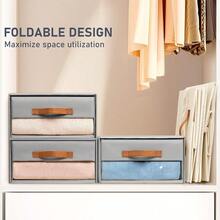 Closet Organizers And Storage Fabric Bins With Drawers For Closet Foldable Clothes Organizers With Clear Window Stackable Storage Drawers Units For Bedroom Living Room 4Pack Grey
