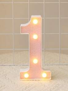 粉色LED字母数字灯,闪亮字母数字发光标志,字母A-Z,数字0-9,仙女灯,爱心,电池供电灯,最佳礼物,适合圣诞节装饰、房间装饰、卧室装饰、生日装饰、派对装饰、婚礼装饰、情人节装饰、墙面装饰和周年纪念派对,发光气球架数码相框。 - 粉色 - 查看 56