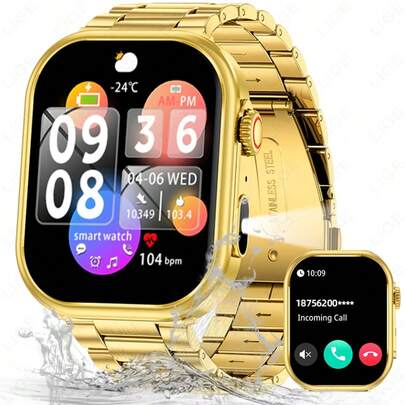  LIGE新款智能手表拥有370毫安时大容量电池、100+运动模式、跑步计时器、睡眠监测、音乐播放、多个表盘自定义开关、防水时尚运动手表