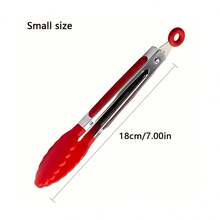 1 clește de bucătărie mic, clește mini pentru alimente de 7 inch, clește cu vârfuri din nailon rezistent la căldură pentru gătit, servire, grătar, grătar, salată și multe altele, articole de bucătărie, ustensile de copt, articole de petrecere - Multicolor - Vizualizare 14