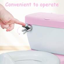 Large Toddler Potty Training Toilet Seat - Potties With Realistic Flush Sounds, Flip-Up Seat, Storage Bin, Toilet Paper Holder, And Removable Training Seat  Removable Pot, Toddler Potty Seat With Storage Tank And Toilet Paper Holder For Kids 1-3 Years Old, Blue/Pink/Grey - 粉色 - 查看 7