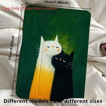 A Snuggling Cats Illustration - Cute & Heartwarming, Simple Protective Soft TPU Flip - Style - Literary And Inspirational Style,Pen Holder Compatible With IPad IPad Pro (M5)/Ipad Air (M3)/ IPad 11"(A16)/10.9/10.2/ Air 5th Gen/Pro11/10th/9.7/Air 2/IPad (7th Gen)/ IPad (8th Gen)/IPad Air 4/5/IPad Pro 11 - Multicolor - View 9