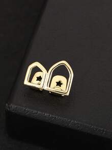 1 Phụ kiện thời trang hình răng bằng kim loại rỗng cổ điển, thích hợp đeo hàng ngày, tiệc tùng, hộp đêm, dành cho cả nam và nữ - Nhiều màu - Xem 6