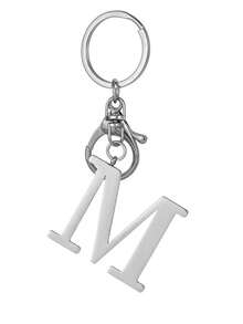 1pc Elegant Silver Letter Keychain, A-Z Alphabet Pendant, Fashionable Alloy Key Chain, Can Be Hung On Bags Or Car Keys, Perfect Accessory For Daily Use, Also A Great Gift For Couples, Friends And Family - Multicolor - View 26