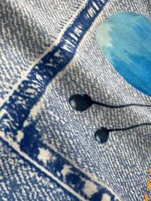 Women's Casual Imitation Denim Print Pocket Straight Pants Casual Fashion Women's Four Seasons Pants Abstract Watercolor Butterfly Pattern