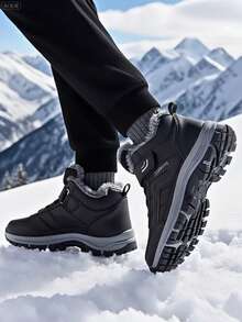 Teens' Outdoor Casual Thermal-Lined Sports Shoes, Hiking Boots, Snow Boots, Warm And Anti-Slip, Campus Student Athletic Shoes, Durable Anti-Slip Soles