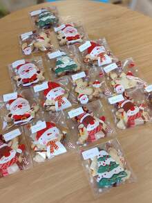 100 Sacchetti per biscotti natalizi, autoadesivi, buste trasparenti per dolcetti, confezioni festive, sacchetti per caramelle, omaggi per feste, piccoli regali, prodotti da forno, dolcetti natalizi, sacchetti per spuntino, conservazione alimenti, decorazioni natalizie