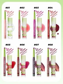 Lip Liner & Lip Oil Combo - Waterproof & Smudge-Proof Lip Liner, Moisturizing Lip Oil, Defines Contours & Nourishes Lips, Matte & Glossy Finish For 3D Lips