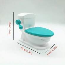 No Battery Required Funny Prank Toilet Game Toy With Red Flushing Button, Suitable For Home, Office And Party Entertainment, Office Prank Toy | Funny Prank Toy | Durable Plastic Toy, Suitable For Halloween, Christmas Events And Party Supplies, Bathroom Decor - Multicolor - View 4