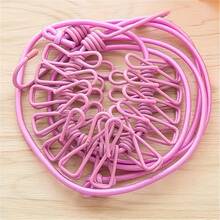 (6 Color Options) Portable Travel Clothesline With 12 Clips - Windproof, Retractable And Elastic Laundry Drying Rope