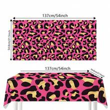 1/3pcs Leopard Print Plastic Tablecloth, Purple/Red/Pink Leopard Pattern, Disposable Hunting Animal Leopard Print Party Decoration, Bridal Shower, Wedding, Birthday Party Supplies