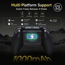 EasySMX X05 Pro Wireless Game Controller, PC Controller, Silent Buttons/Dual-Stage Triggers/8-Way D-Pad/Soft Rubber Grip/Hall Effect Joystick/RGB Lighting/Programmable Buttons/1000mAh Large Battery/Multi-Mode Connection Switch. Compatible With PC/Switch/Mobile/Steam/TV, Dual Vibration Motors, Pulse Triggers. - Black - View 7
