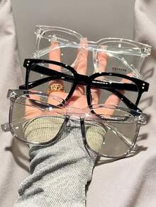 1 szt. Damskie okulary PC Rivet Black z płaskimi soczewkami, Okulary, Damskie okulary z płaskimi soczewkami, Akcesoria Y2K, Powrót do szkoły, Okulary dla kobiet, Prezent dla kobiet, Niezbędnik na święta, Nadaje się do szkoły, dojazdów do pracy, codziennego życia, gier mobilnych