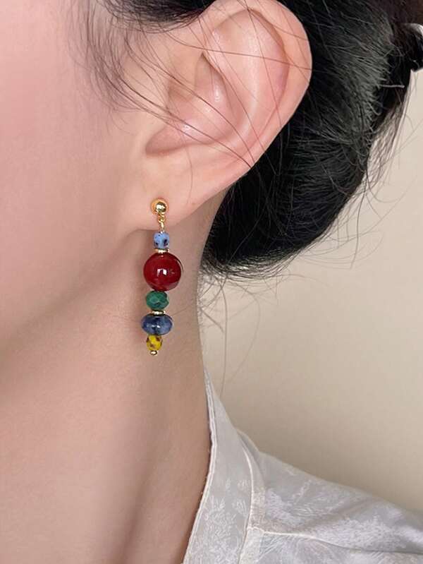 زوج من أقراط بوهيمية الطراز، قلادة من الفضة الإسترليني 925 الأصلية مصنوعة يدويًا، أقراط جديدة من حجر العقيق الصيني الطبيعي مع شرابة، طراز رجعي مناسب للاستخدام اليومي للنساء، هدية مفاجأة للصديقة