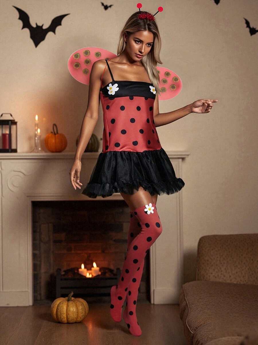 Women Halloween Insect Costumes Cute Bee Ladybug Dress And Wings ...