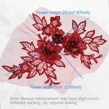 1pc Colorful 3D Embroidered Applique, Suitable For: Wedding Dress, Formal Wear, Veil, Headpiece, Performance Costume, Curtain Decor, DIY Jewelry And Garment Embroidery Accessory