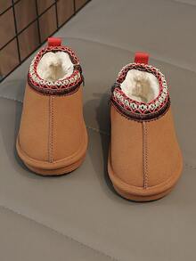 1 双婴儿雪地靴，织物鞋面，柔软，舒适，轻便，方便拉链闭合，适合室内、户外、玩耍、度假等场合 - 駝色 - 查看 3