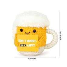 一套“用正能量振奋精神”钩针编织品，包括一个情绪钩针娃娃、一个可爱的钩针土豆伙伴娃娃、一张正能量卡片和一个趣味玩笑礼物（啤酒），适合作为送给闺蜜、女老师的生日礼物，送给朋友的手工心理健康礼物，以及送给祖父母、父母和青少年的励志礼物。也可作为节日、生日、母亲节礼物送给男士、女士、朋友、女儿！ - 彩色 - 查看 7