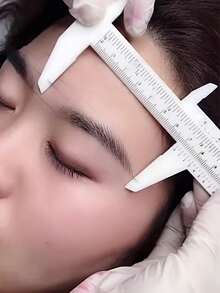 10入 80mm 攜帶式塑膠眉毛量測游標卡尺 紋身微刃卡尺 永久彩妝量測工具 - 彩色 - 查看 4