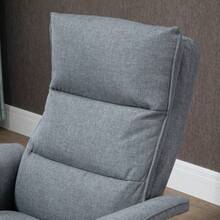 HOMCOM Swivel Recliner Chair And Footstool  Massage Recliner Armchair With Remote  Timer And Steel Base Grey - Grey1 - View 8