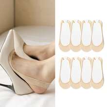 1/3/6/8 双女士多色船袜，超薄低帮隐形袜，防滑泡沫后跟垫，透气网眼，夏季 - 彩色 - 查看 22