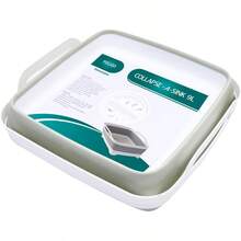 Dish Basin Collapsible With Drain Plug Carry Handles For 9 L Capacity, Collapsible Sink Tub, Dish Wash Basin, Portable Dish Tub, Foldable Dishpan For Camping Dish Washing Tub And RV Sink - 淺綠色 - 查看 3